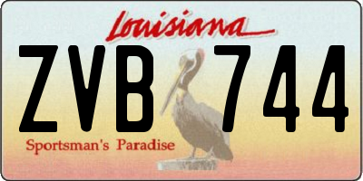 LA license plate ZVB744