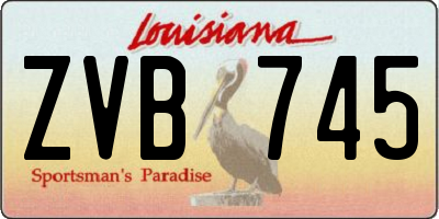 LA license plate ZVB745