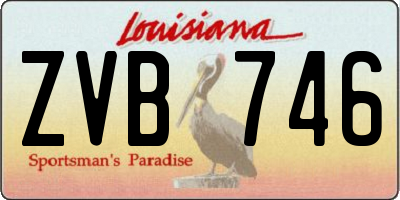LA license plate ZVB746