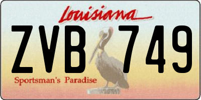 LA license plate ZVB749