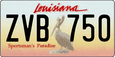 LA license plate ZVB750