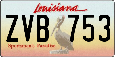 LA license plate ZVB753