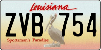 LA license plate ZVB754