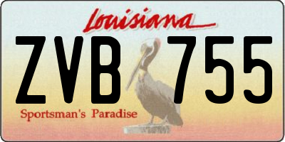 LA license plate ZVB755