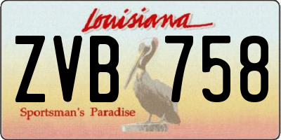 LA license plate ZVB758