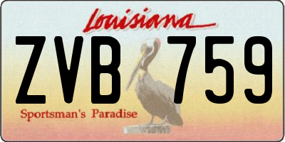 LA license plate ZVB759