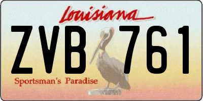 LA license plate ZVB761