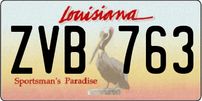 LA license plate ZVB763