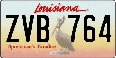 LA license plate ZVB764