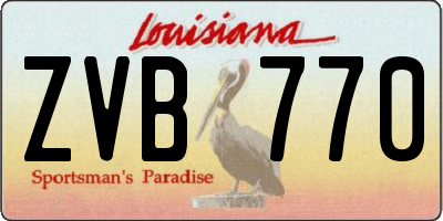 LA license plate ZVB770