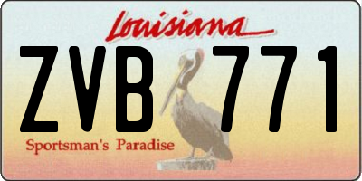LA license plate ZVB771