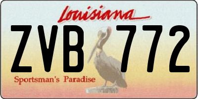 LA license plate ZVB772