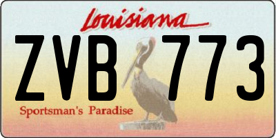 LA license plate ZVB773