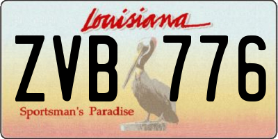 LA license plate ZVB776