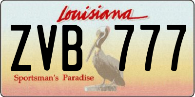 LA license plate ZVB777