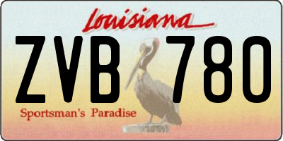 LA license plate ZVB780