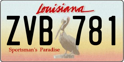 LA license plate ZVB781