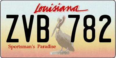 LA license plate ZVB782