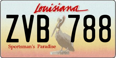 LA license plate ZVB788