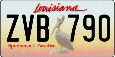 LA license plate ZVB790
