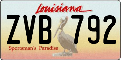 LA license plate ZVB792