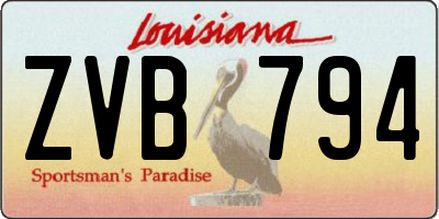 LA license plate ZVB794