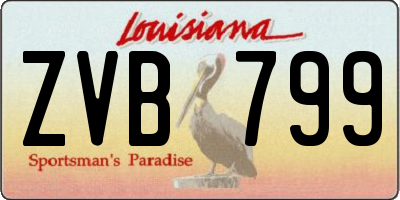 LA license plate ZVB799