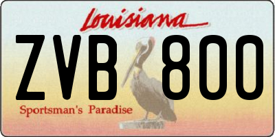 LA license plate ZVB800