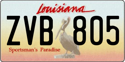 LA license plate ZVB805