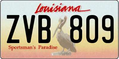 LA license plate ZVB809