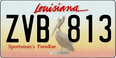 LA license plate ZVB813