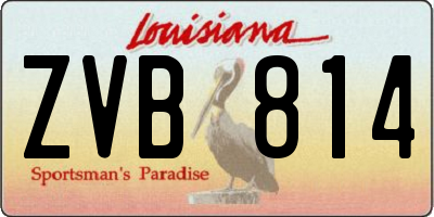 LA license plate ZVB814