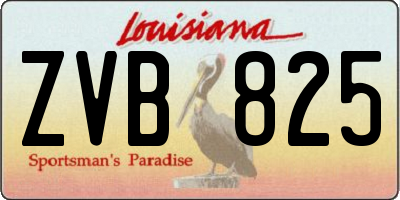 LA license plate ZVB825
