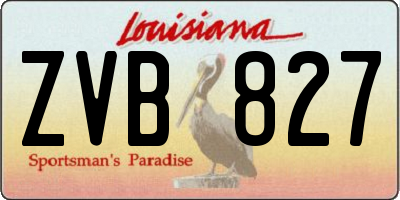 LA license plate ZVB827