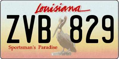 LA license plate ZVB829