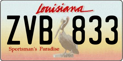 LA license plate ZVB833