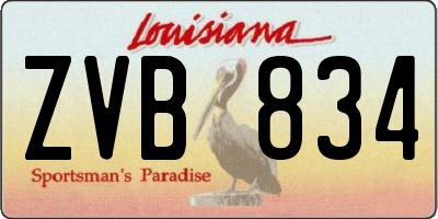 LA license plate ZVB834