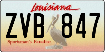 LA license plate ZVB847