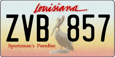 LA license plate ZVB857