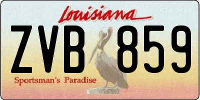 LA license plate ZVB859