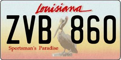 LA license plate ZVB860