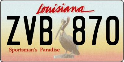 LA license plate ZVB870