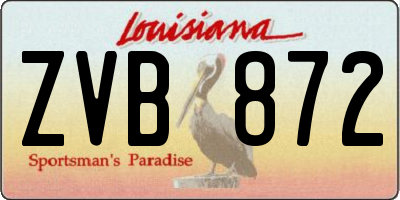 LA license plate ZVB872