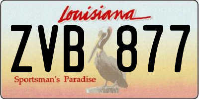 LA license plate ZVB877