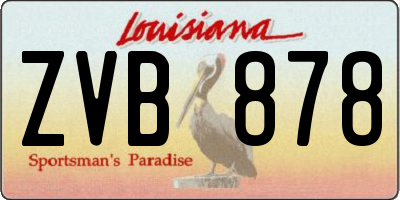 LA license plate ZVB878