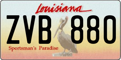 LA license plate ZVB880