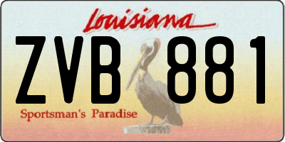 LA license plate ZVB881