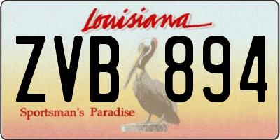 LA license plate ZVB894