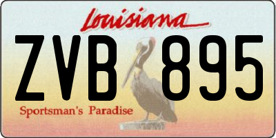 LA license plate ZVB895