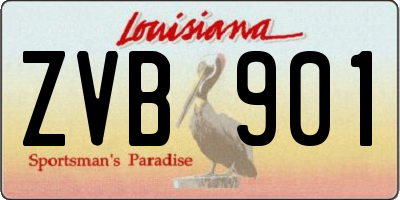 LA license plate ZVB901